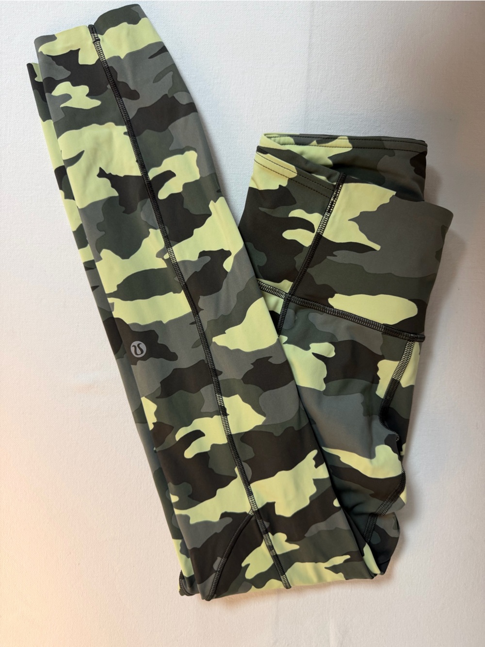 lululemon athletica Camo Leggings - Olive & Lime Yellow